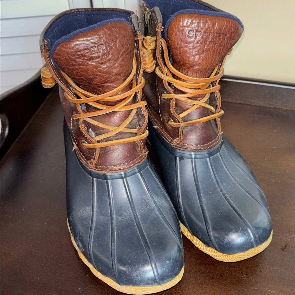 Sperry Navy and Chestnut Duck Boots